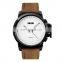 Fashion big dial SKMEI 1208 leather watch strap stainless steel back gifts for men cool wristwatches