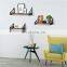 Rustic Set of 3 Black Wall Mounted Floating Wood Shelves Wood for Wall
