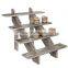 4-Tier Rustic Weathered Wood Retail Display Riser, Decorative Merchandise Stand, Brown
