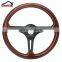 Fits Universal 350mm Steering Wheel Black Trim Classic Wood Grain Sport Black