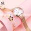 SHENGKE Romantic Dial Girl Watch K0171L Lady Flowers Design Watch Pink