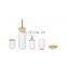 5 Bathroom Set Soap dispenser Tumbler toothbrush holder Soap Dish Toilet Brush plastic Bamboo Bathroom accessories