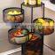 Custom 3/4/5 Layer New Design Round Movable Rotating Kitchen Basket Trolley Rack Kitchen Organizer And Storage