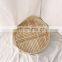 Round Natural Bamboo Tray With Handle, Straw Serving Tray, Woven Tray With Handle Wholesale