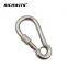 304/316 Stainless steel carabiner hook with eyelet and nut