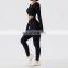 4 Pcs Ribbed Sports High Impact Sets Wholesale Fitness Tshirts Women Yoga Active Wear Leggings
