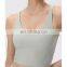 Ribbed Sexy U Back Built In Bra Yoga Crop Tank Top Women Anti-Bacterial Fitness Athletic Workout Gym Active Wear Sports Bra Top