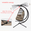 Outdoor 2-Person Patio Hanging Swing Hammock Chair Wicker Egg Chair With Canopy Cover Cushion Living Room Bedroom Courtyard Use