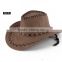 Hot sell Mexican suede leather cowboy hat with cross stitching