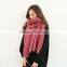 New Design Korean Young Lady Fashion Stripe Knitted Woolen Scarf