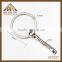 nickel plated 25mm Flat split key ring with snake chian
