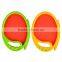 Funny kids playing trampoline ball beach racket set