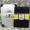 Hot sale luxurious black hardcover silk wedding invitations with ribbons & label papers