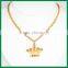 Shiny Crystal Crown Gold Plating rhinestone Necklace