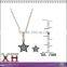 Beautiful Rose Gold Plated Star Cubic Zirconia Silver Jewelry Set