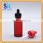 Glass bottle essential oil dropper bottles15ml red glass bottle with white caps and rubber