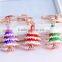 Hot design SW17059 zinc alloy Enamel rhinestone christmas tree keychain/