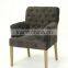 Modern Gery Flannel Fabric Button Design Upholstered Hotel Chair/Dining Chair/Restaurant Chair With Arm(KY-3163)