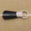 Hot sale black genuine / pu leather keychain with debossed logo promotion