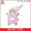 cute design baby educational plush toy customize stuffed baby toy with a bell hot selling baby puzzle soft toys