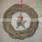 wicker wreath with stars and ribbon for christmas (S38-5091-35S)