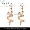 Fashion jewelry hot selling wholesale rhinestone spiral long drop earring