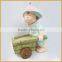 handmade polyresin baby boy figures with carts decorative