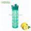 top quality glass water bottle covered with colorful silicone sleeve and PP lid