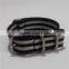 4 Rings Black Gray Stripe James Bond Zulu ODM Watch Bands
