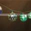 Green Blue metal hollow ball Christmas Iindoor and outdoor decorative led string light