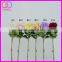 wholesale 3 heads pale pink brushed fabric casa artificial rose plant with green leaves