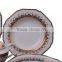 Gold porcelain dinnerware set for 12 persons in square shape