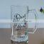 Anniversary glass beer mug with handle for famous scenery