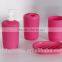 Pink hotel bathroom accessories