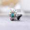 X342 Tibetan 925 Sterling Silver Star Charms With Green Crystal