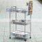 44.2*23.2*76.6cm three layers metal oil painting trolley with 4 wheels