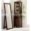Bathroom wood frame mirror