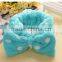 2 Pcs Flannel Women Elastic Bowknot Towel Headband Hairlace for Face Washing Makeup Cosmetic Shower Pink and Blue