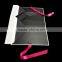custom white box hot stamping logo with purple ribbon closure folding gift box for dress packaging