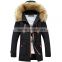 Custom warm fur-collar jacket cotton padded unisex winter parka jacket