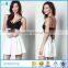 Two pieces sets for women black crop top and white skirts for women