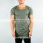 Scoop Neck Short Sleeve Gym Fitted Longline T Shirt 95% Cotton 5% Elastane Mens T Shirt Curved Hem Hot Sale