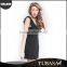 ladies clothing factory black butterfly sleeve lace trim v neck women chic playsuit with zipper