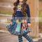 thanksgiving fall little gril qute floral printing set children boutique outfit