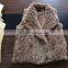 YR779 Top Quality Fur Waistcoat Genuine Rex Rabbit Hand knit Fur Gilet