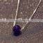Single Bead Ball Pendant Silver Chain Necklace Colorful Precious Natural Crystal Necklace Jewelry