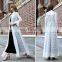 2016 new fashion lace Muslim Cardigan designs Women Lace Kimono Fashion new ladies long sleeve blouses Lace maxi blouse