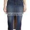 Women's /Ladies Split Front Pencil Denim Skirt With Released Hem Fashion Denim Skirt
