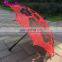 Red and Black Lolita Gothic Battenburg Lace Parasol Umbrella for Halloween Party