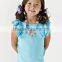 simple peasant girls blank ruffle sleeve t shirt smocked chilren clothing